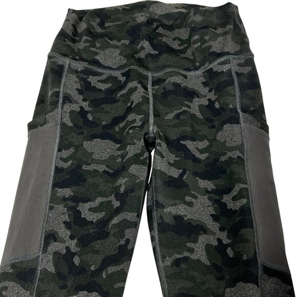 Fabletics Powerhold Leggings High Waist Women M Athleisure Charcoal Camo Pockets - Picture 4 of 9
